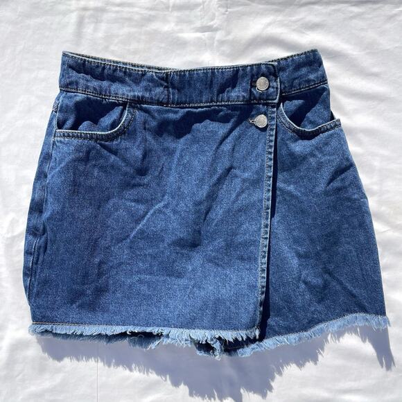 Lone Star Denim Crop Top Skirt Set Womens Small Blue Shorts 2 Piece Outfit - Picture 5 of 8